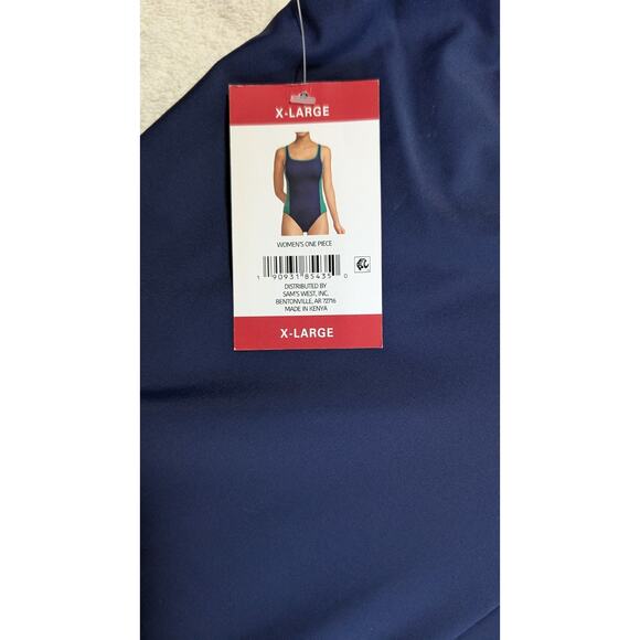 Lands' End Women's Scoop Neck One-Piece Swimsuit Size XL/18 Navy/Green - Picture 5 of 7